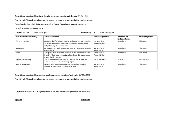 Hove Edge Risk Assessment